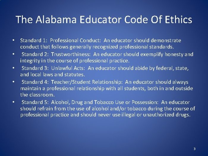 Alabama educator code of ethics