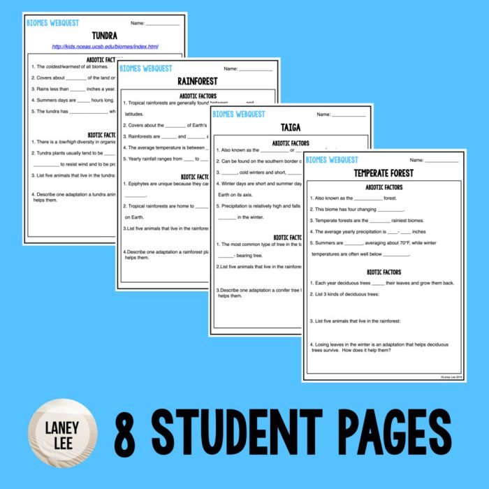 The world's terrestrial biomes webquest answer key