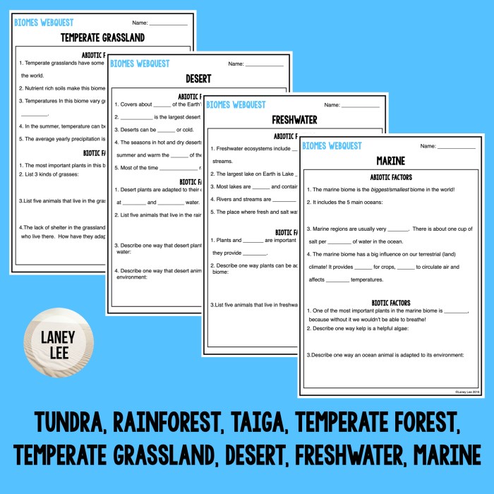 The world's terrestrial biomes webquest answer key